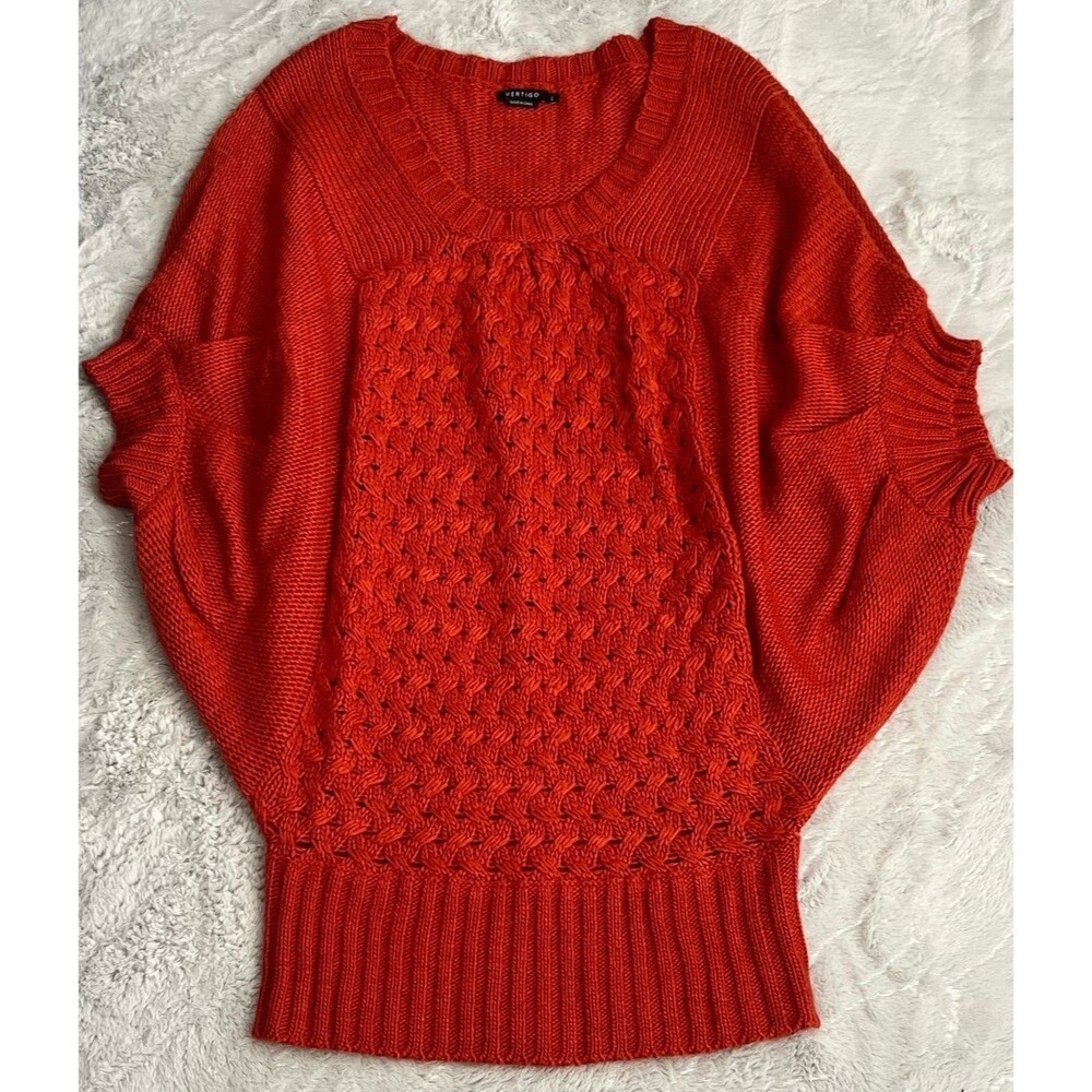 Vertigo sweater orange burnt brick long unique  sleeve style